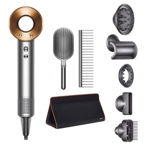 Фен Dyson Supersonic HD07 (медный) с 5 насадками и черным дорожным чехлом